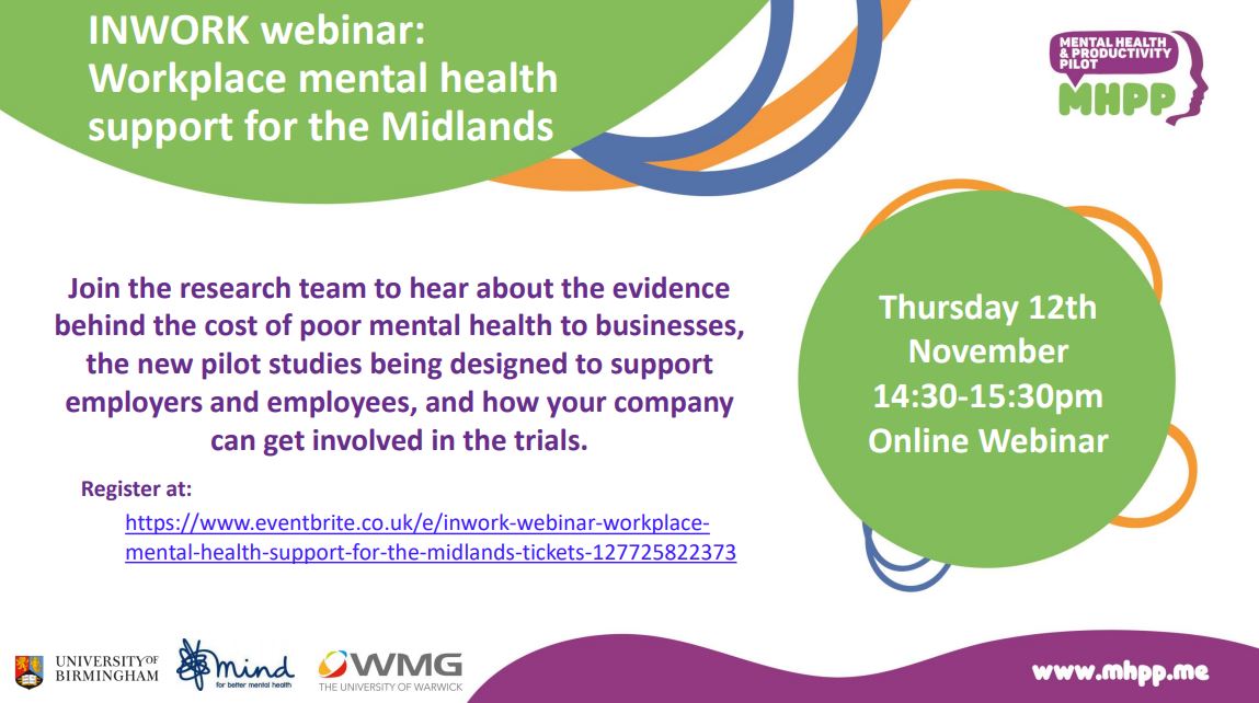 INWORK Webinar: Workplace mental health support for the Midlands